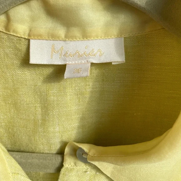 SOLD ON DEPOP Y2K Yellow Green Linen Button Up - Picture 7 of 7